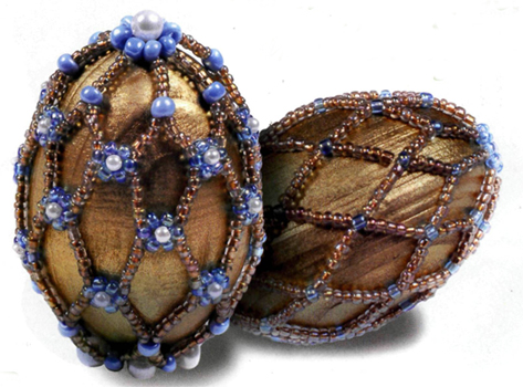 Mesh and forget-me-not. Egg bead for beginners