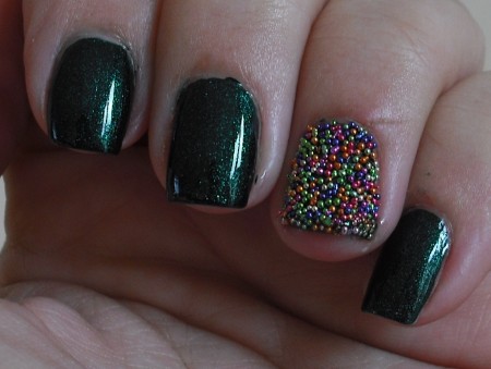 Manicure with beads