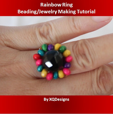 Rainbow ring beaded