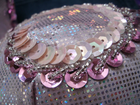 Embroidery with beads and sequins