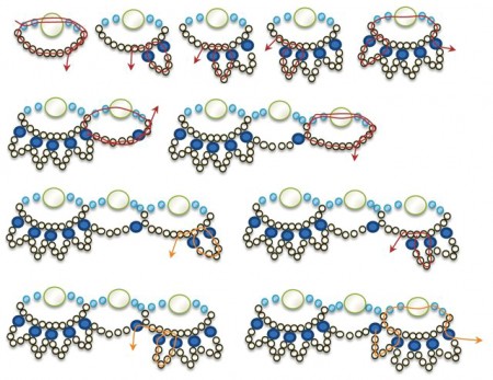 Ожерелье из бисера. Схема плетения