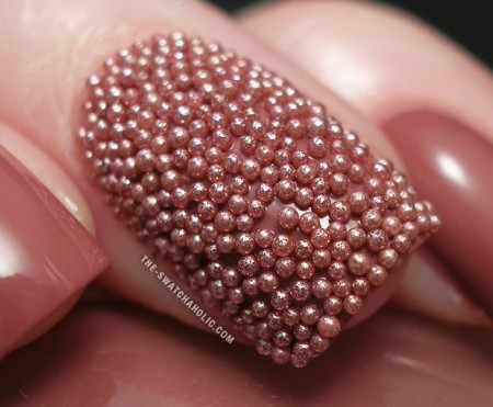 Manicure with beads