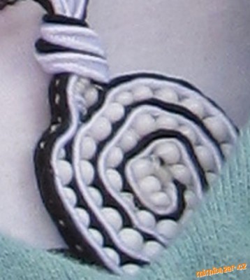 Fancy pendant in the technique of soutache