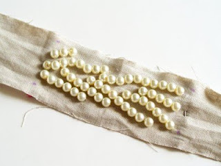 Bracelet made of fabric and beads