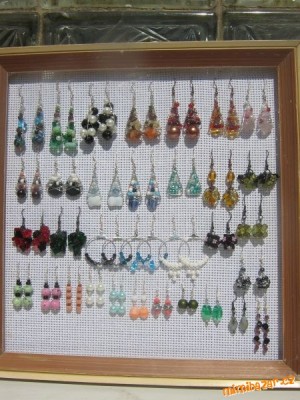 Frame for storing earrings
