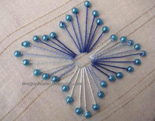 Embroidery flower with beads