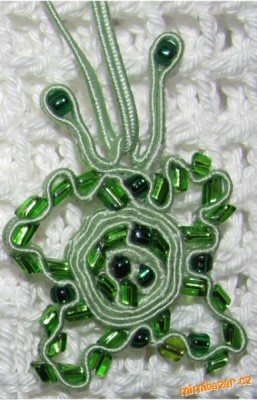 Fancy pendant in the technique of soutache