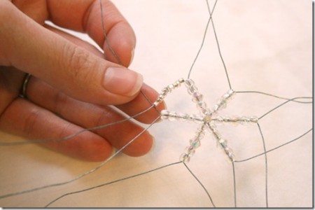 Braided beaded snowflakes