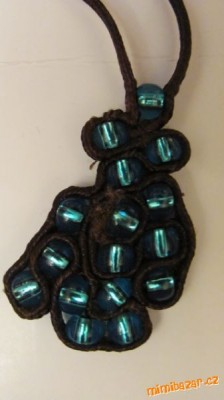 Fancy pendant in the technique of soutache