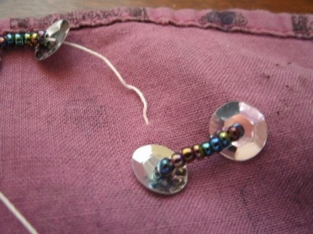 Learn to embroider. Beads and sequins.