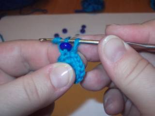 Hook and beads. Knit flower