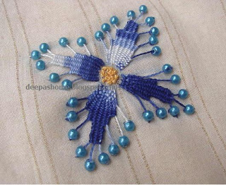 Embroidery flower with beads