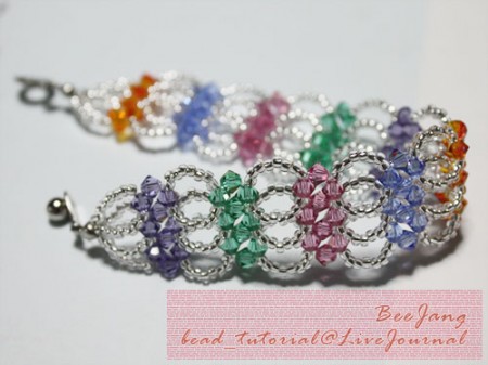 Layered bracelet with bicone