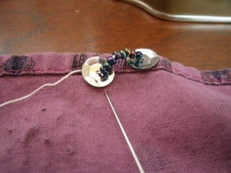 Learn to embroider. Beads and sequins.