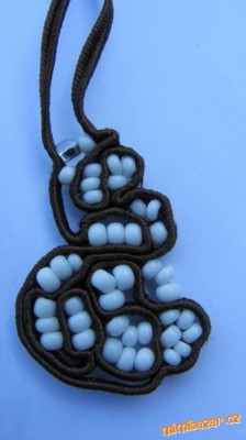 Fancy pendant in the technique of soutache