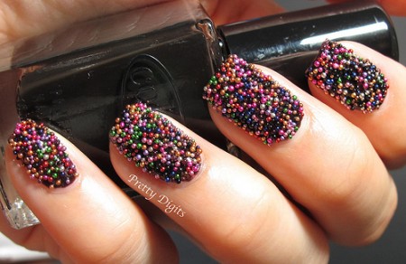 Manicure with beads