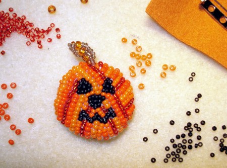 Embroidered pumpkin for Halloween