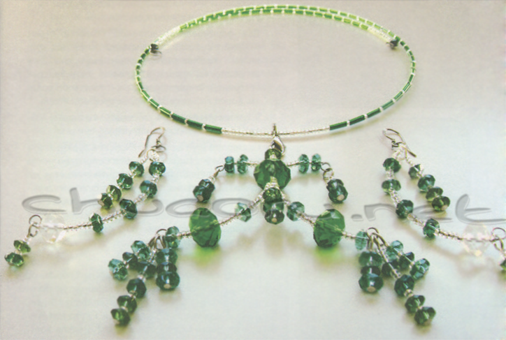 Earrings and pendant Jade Lotus