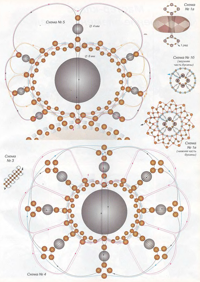 Бусина из бисера схема