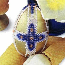 Великодні яйця з бісеру «Веселка» і «Блакитні хрести»