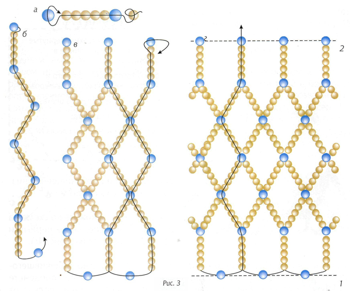 Mesh and forget-me-not. Egg bead for beginners