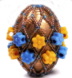 Mesh and forget-me-not. Egg bead for beginners