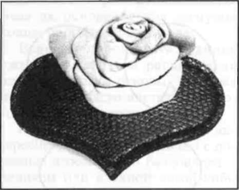 Barrette with red rose