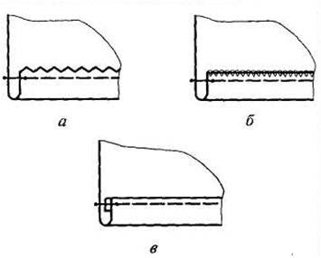 Обработка брюк: соединение передних частей брюк с подкладкой
