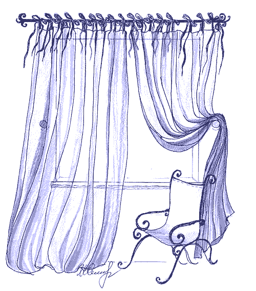 Curtains with ties
