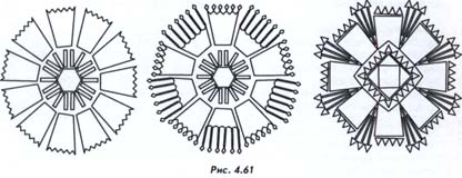 примеры стилизаций цветка василька для выполнения в технике геометрической аппликации