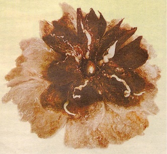 Flower-brooch Scent of cocoa. Wet felting