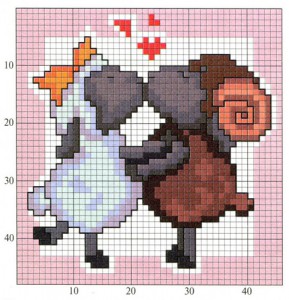 Happy lamb. Cross stitch for beginners