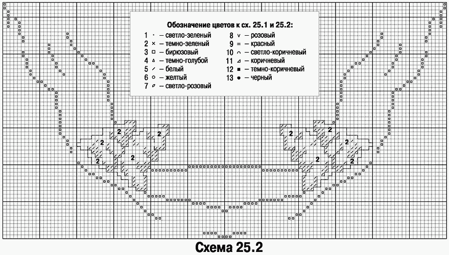 схема дорожки, вышитой крестом (новогодняя)