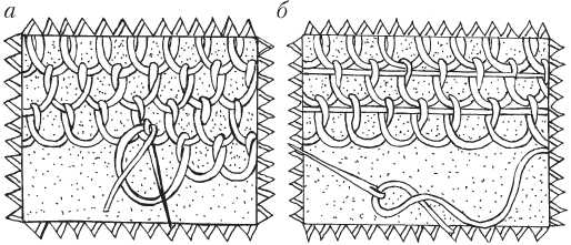 Шов «Штопка» и штопка петлями