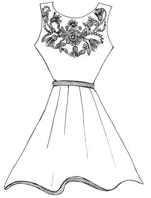 Dress with embroidered bodice