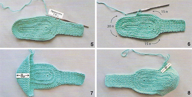 Booties crochet 3-6 months. Master-class and a step by step description