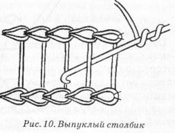 Как вязать рельефные столбики крючком