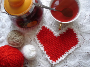 Stand for a mug Heart. Master class and crochet