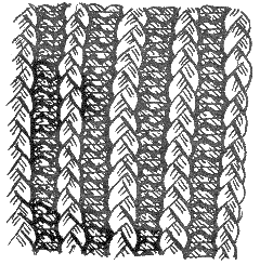 Lesson 14. Knitting samples with removed and elongated loops. Gum