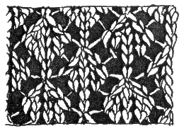 Вязание ажурного узора спицами Мелкие листики