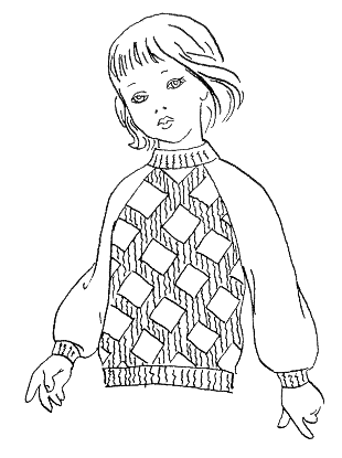 Вязание свитера с ромбами для девочки