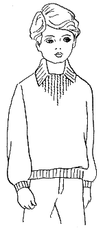 Вязание свитера для мальчика с прямым воротником