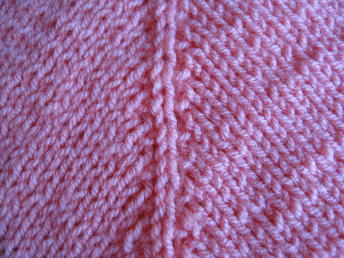 Connecting two knitted parts